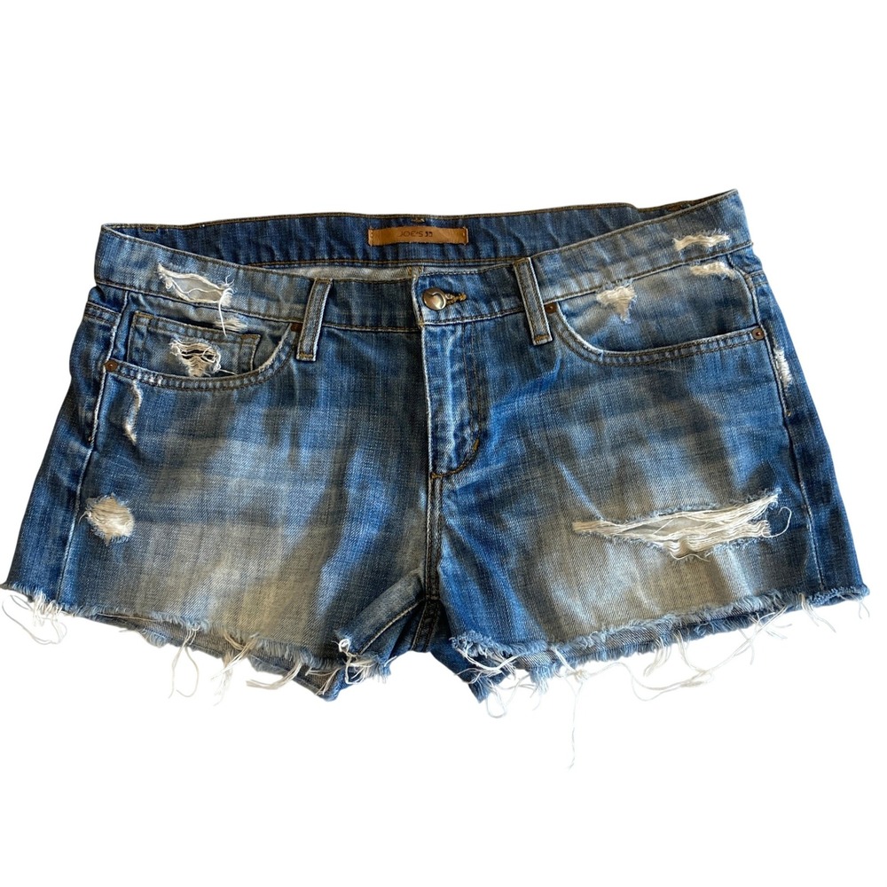 Joes Jeans Cutoff Shorts‎ 30 (34" Waist) Blanchett Distressed Denim Med Wash
